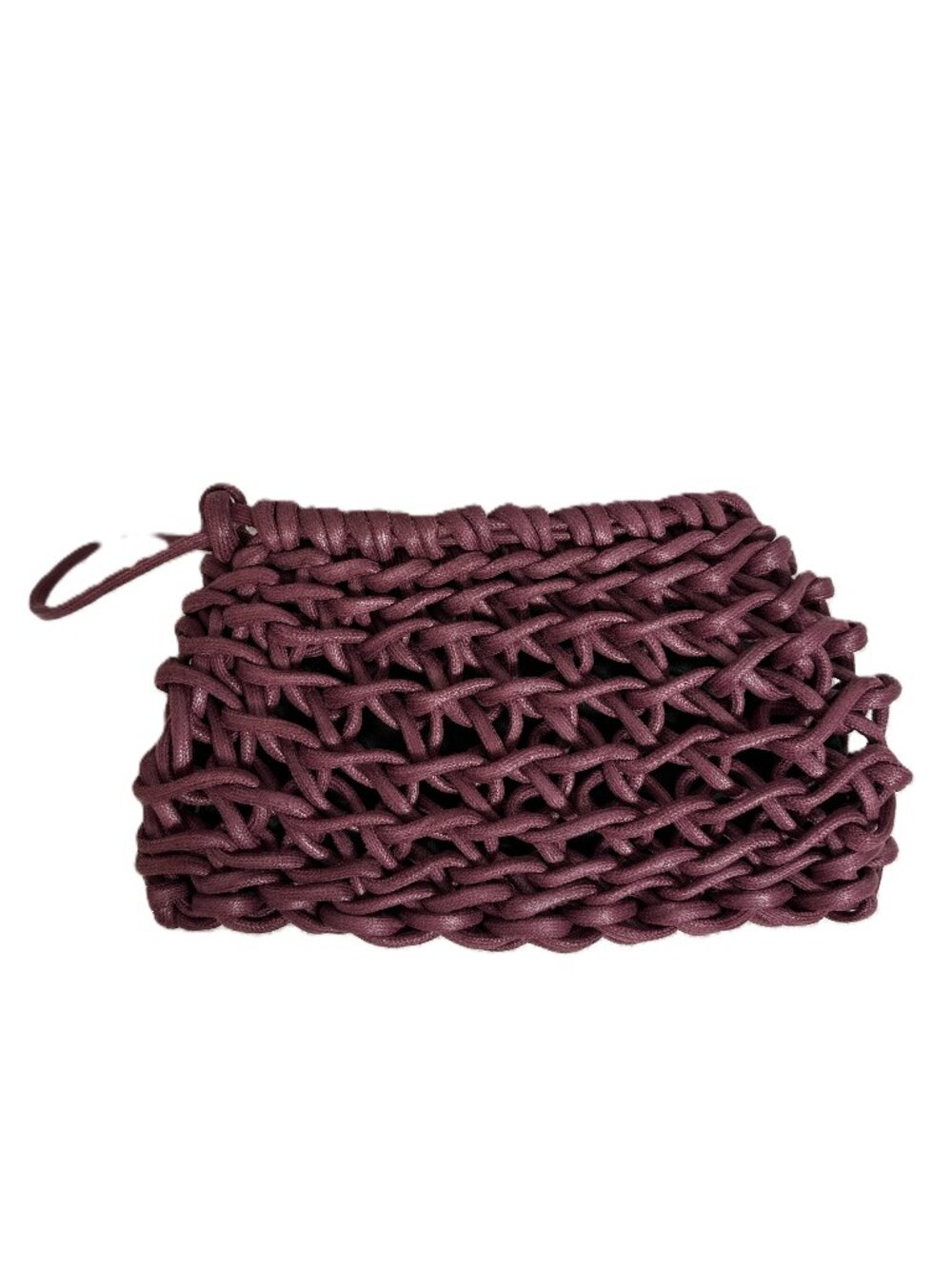 Alienina Nora Clutch IBag TALY Handmade Woven Organic Cotton Rope Maroon NEW